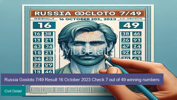 Russia Gosloto 7/49 Result 16 October 2023 Check 7 out of 49 winning numbers