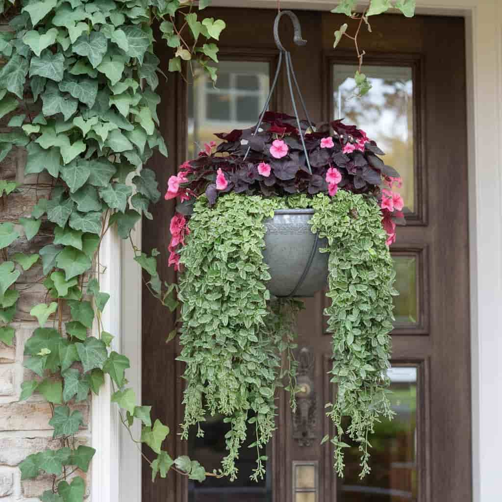 Front Door Flower Pot Ideas with Hanging Flower Pots