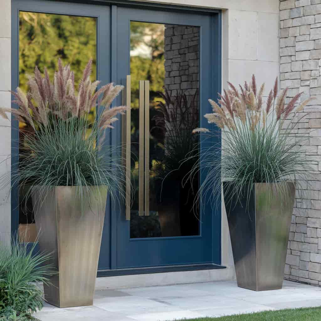 Front Door Flower Pot Ideas with Tall Statement Planters