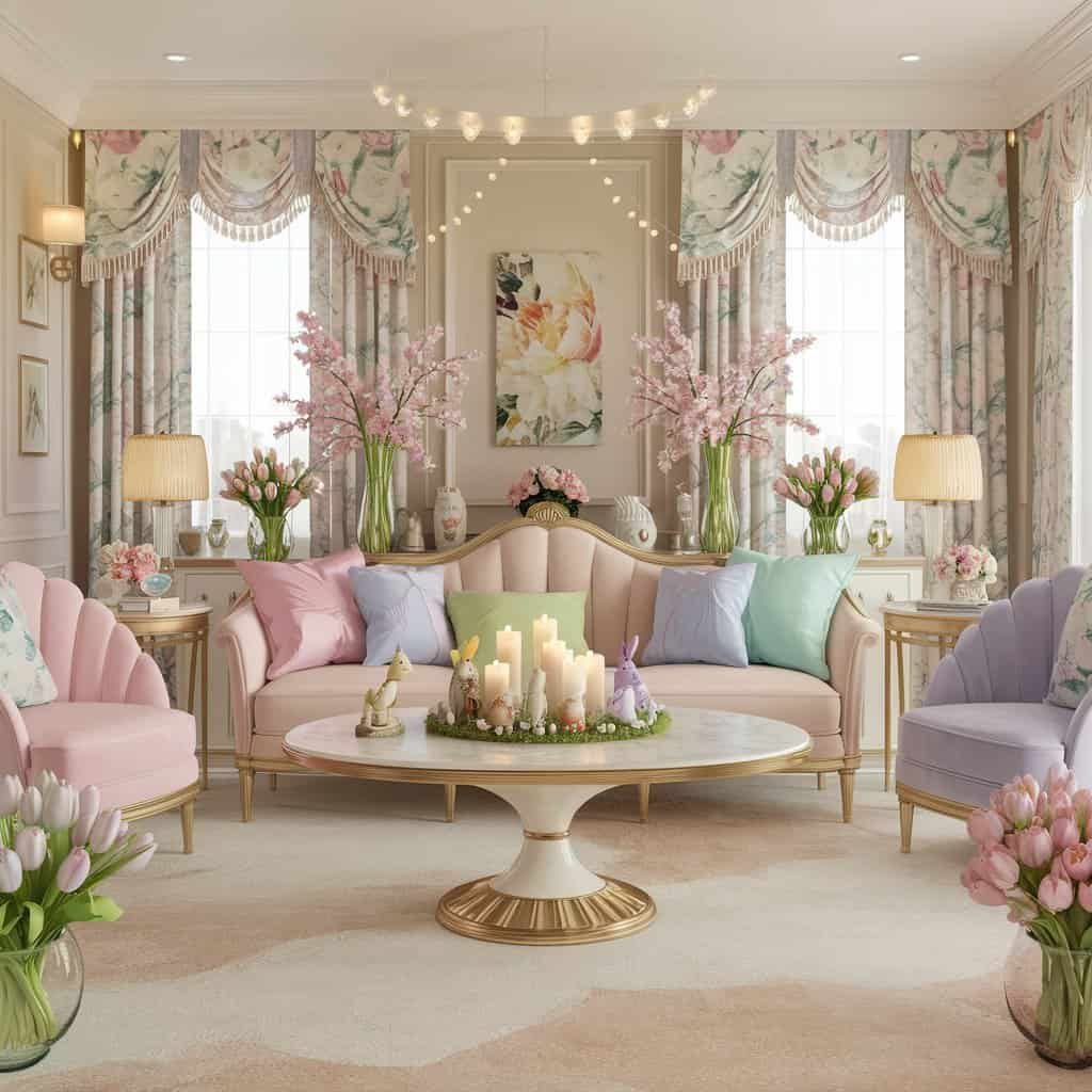 Pastel-Themed Living Room