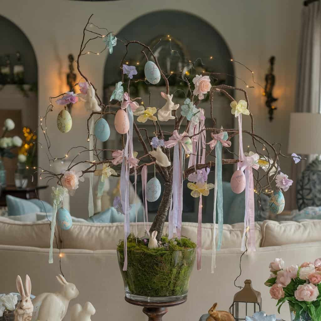 Easter home decor with Easter Tree