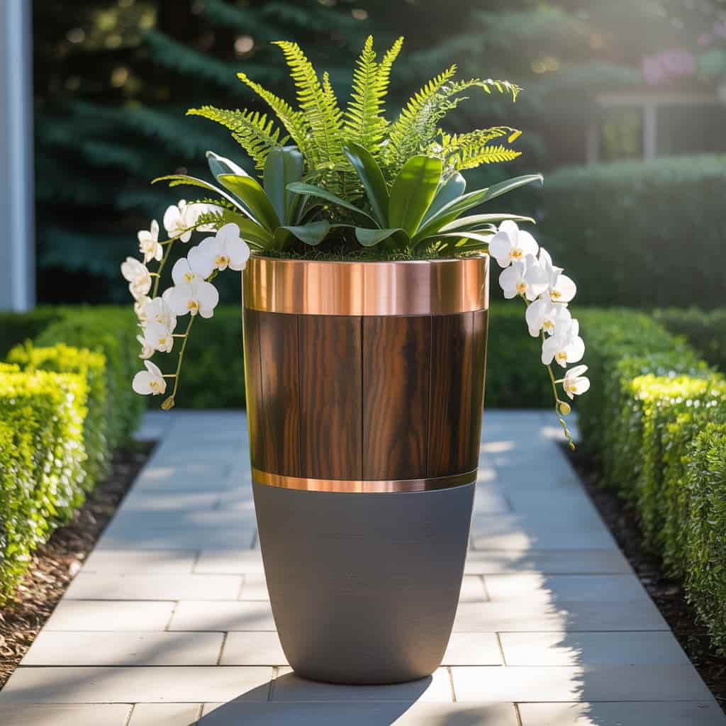 Mixed Material Planters