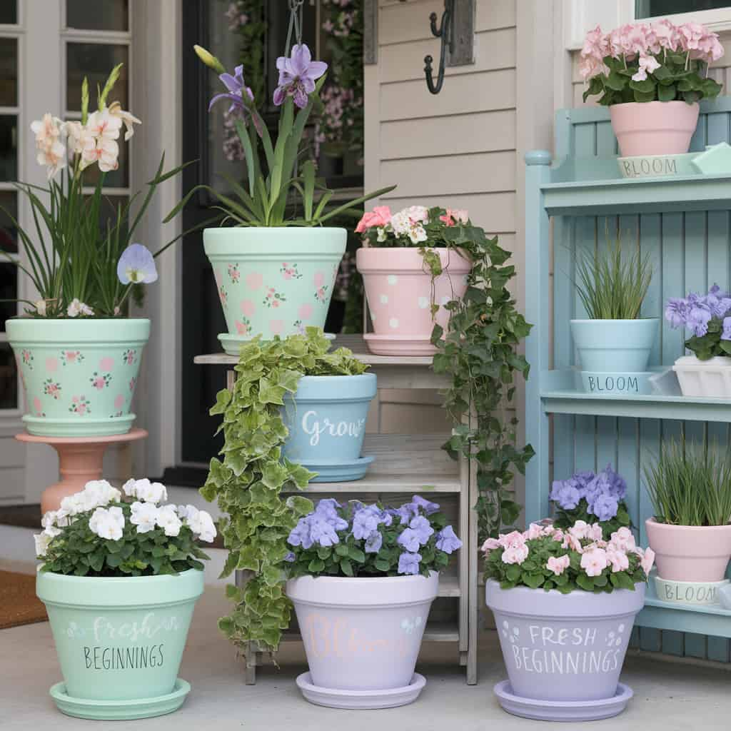 Painted Flower Pots & Planters