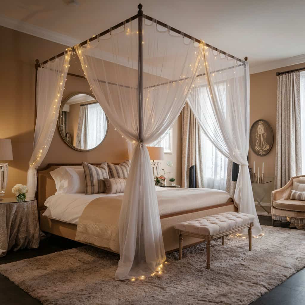 Romantic Bedroom with Canopy Bed