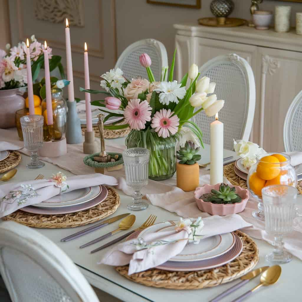 Spring Home Decor Ideas with Spring Centerpiece