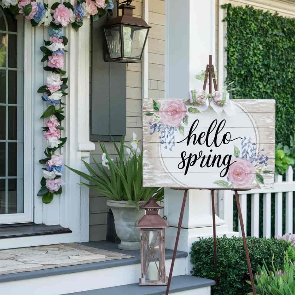 Spring-Themed Welcome Sign