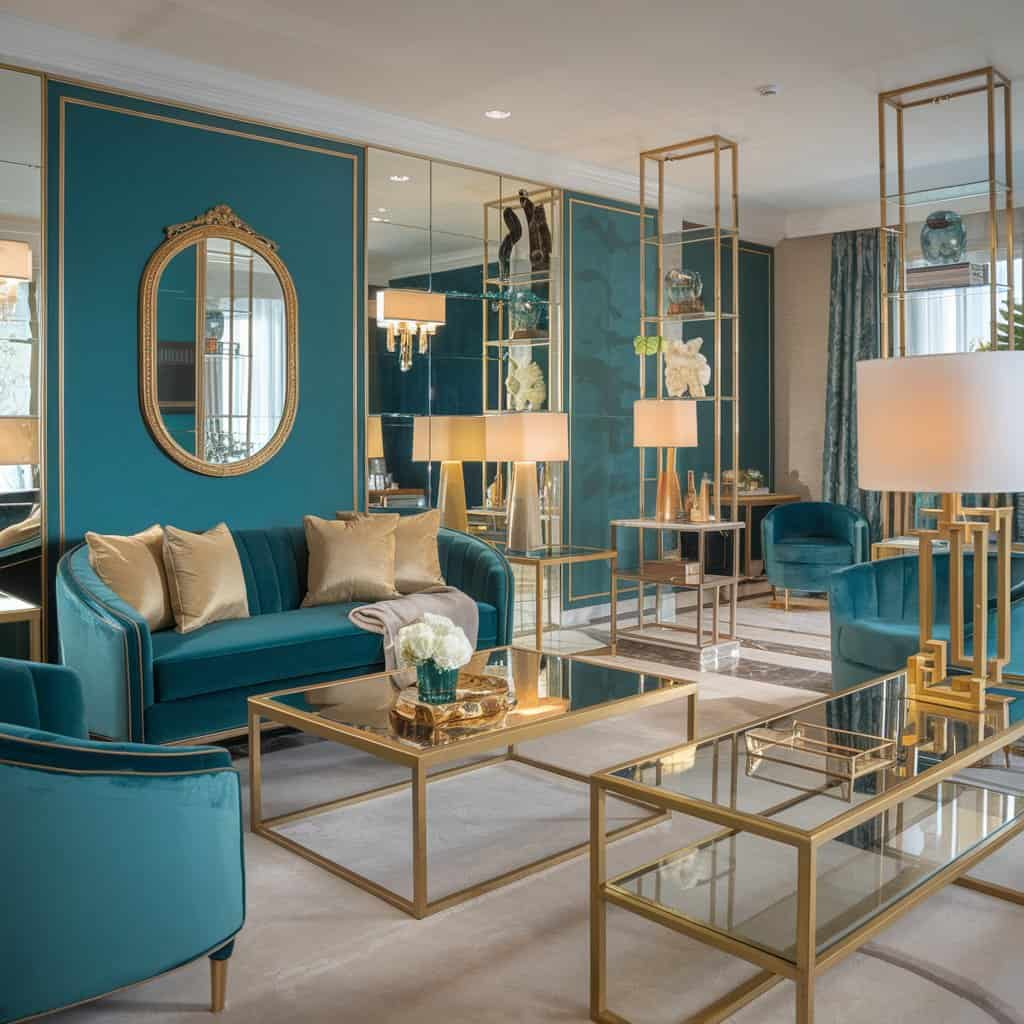 Teal and Gold Accents for a Glamorous Touch