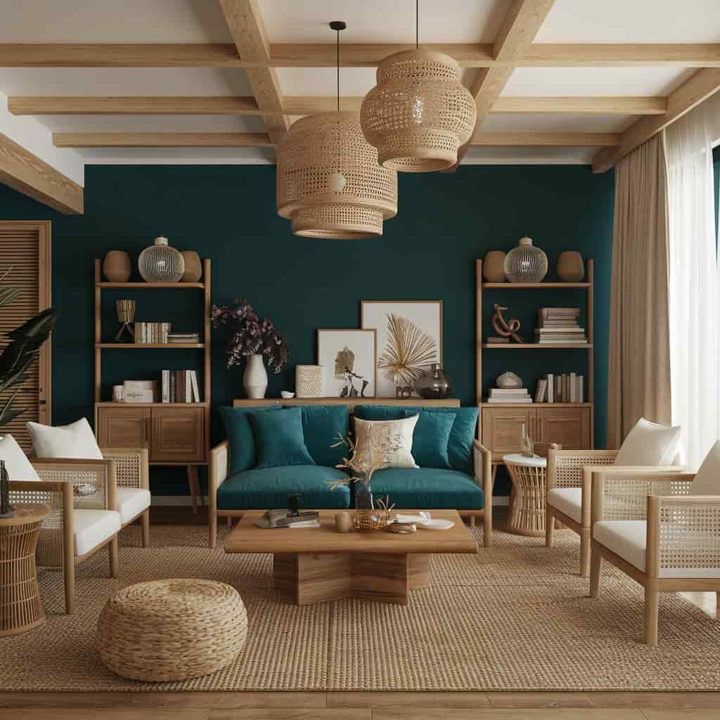 Teal and Wood for a Natural Aesthetic