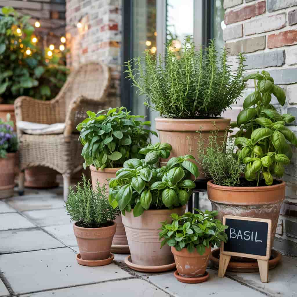 Herb Gardens in Decorative Pots (3)
