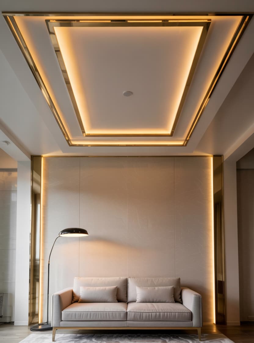 Metallic Trim Ceiling
