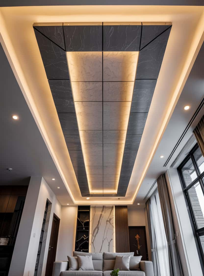 Modern False Ceiling Design with Floating Panel