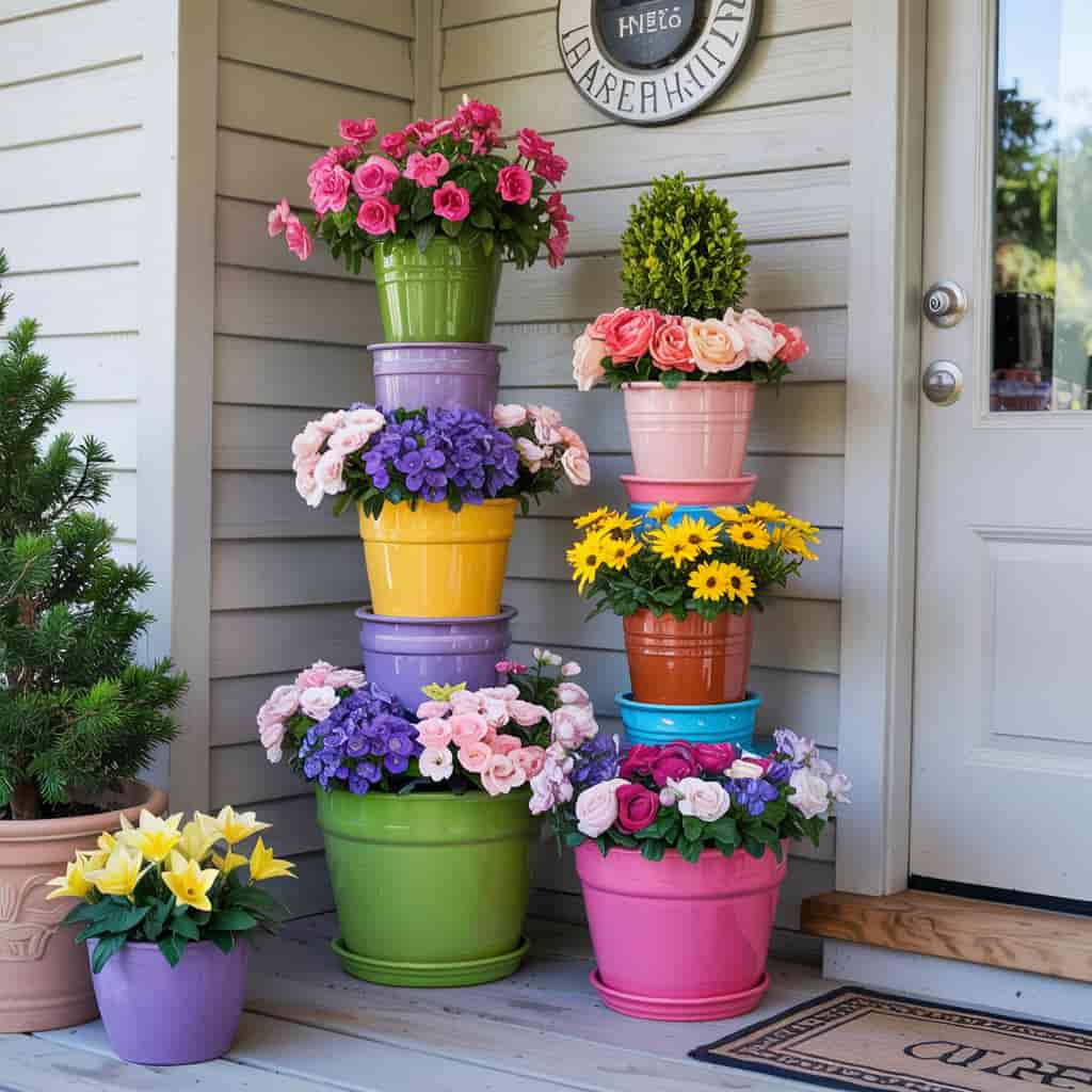 DIY Stacked Pot Tower (1)