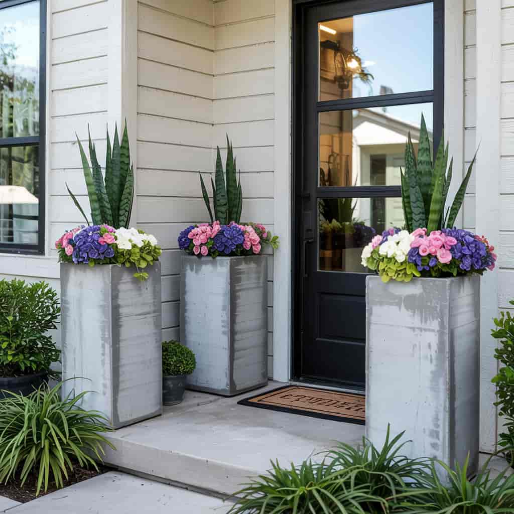 Industrial Concrete Planters (3)