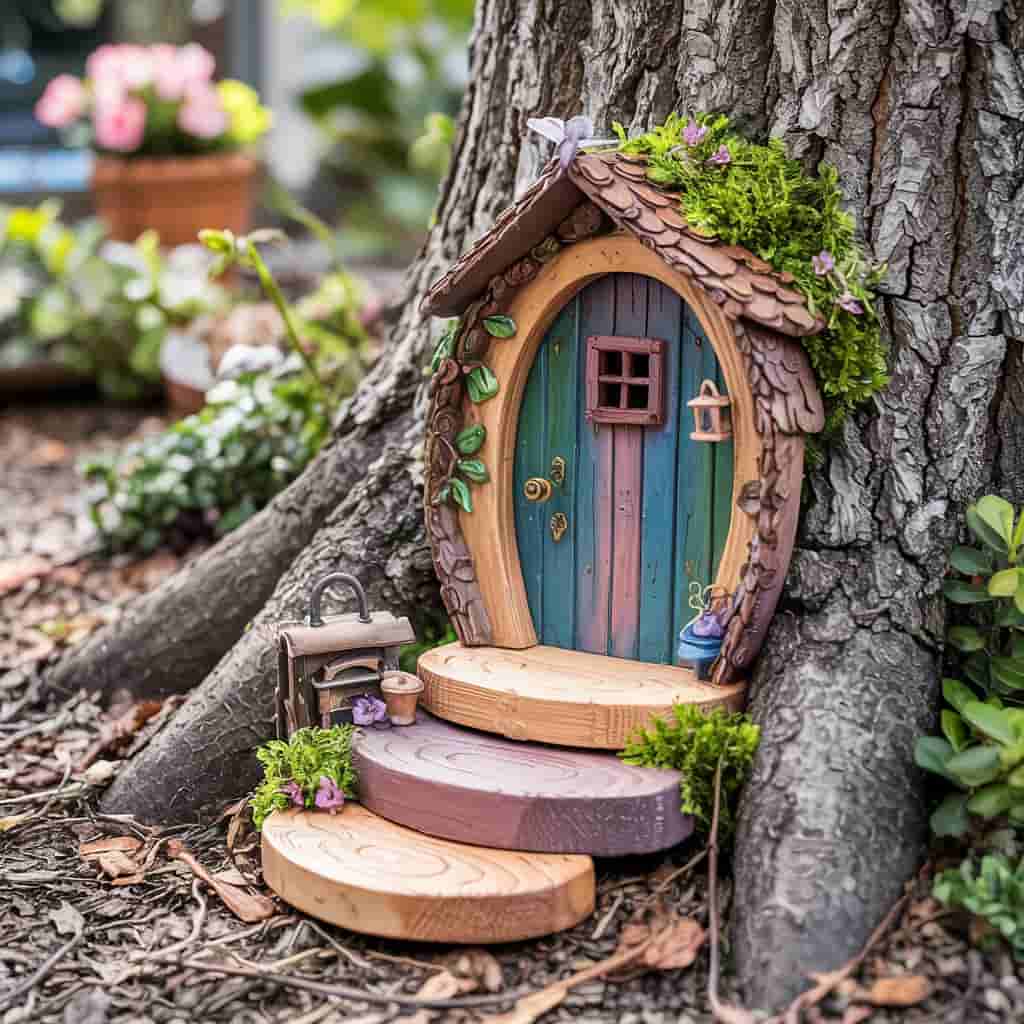 Miniature Fairy Doors on Tree Trunks (2)