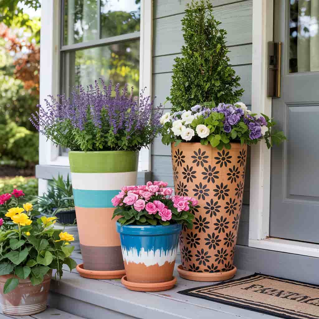 Painted Terracotta Planters (1)