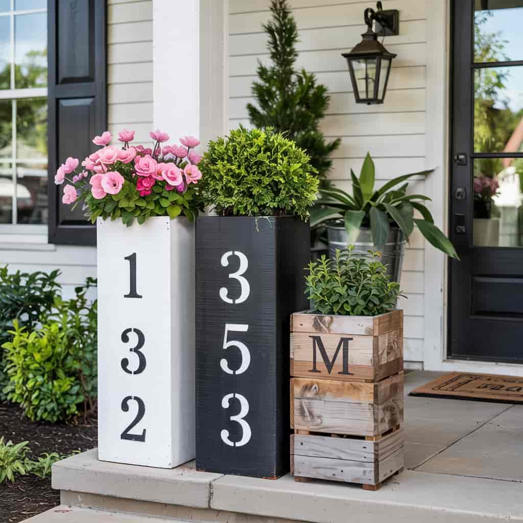 Planters with House Numbers or Monograms (2)